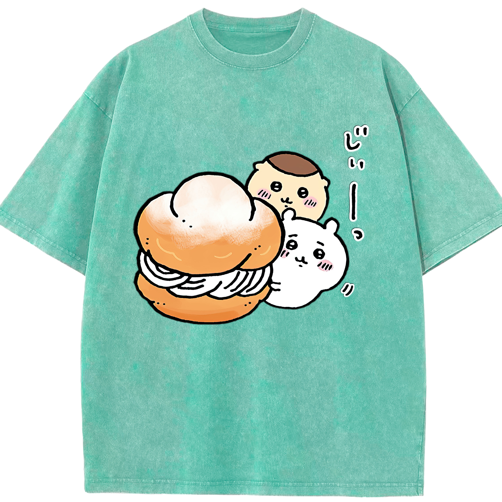（画像用） ちいかわ くりまんじゅう Chii-kawa kuri manjū 綿100% ヴィンテージ風 半袖Tシャツ（フロントプリント）